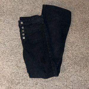 AE high rise black flare jean